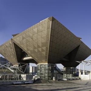 Tokyo Big Sight convention exhibition center Odaiba plaza panorama Japan